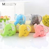 Cute Cartoon Elephant Plush Doll Animal Pendant Toy Key Ring Chain Woman Bag Charms PomPom Car Keychain Party Trinket Gifts