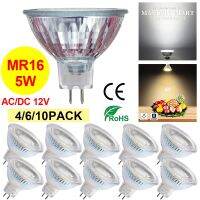 MR16หลอดไฟ LED 5W AC/DC12V หลอดไฟประหยัดพลังงานสปอตไลท์เทียบเท่า50W สำหรับใช้ในบ้าน Kaca Full โคมไฟสะท้อนแสงในอาคาร