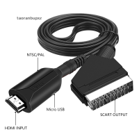 taoranbupxz สาย HDMI เป็น SCART ยาว1เมตรเชื่อมต่อโดยตรงสะดวกแปลง