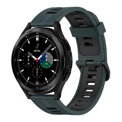 สำหรับนาฬิกา Samsung Galaxy 4แบบคลาสสิก46มม. 20มม. สายรัดสองนาฬิกาซิลิโคนสีลายแนวตั้ง