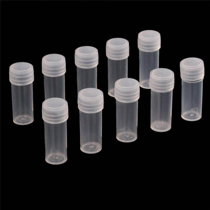 smceyl shop 10pcs Plastic Sample Bottle 5ml Test Tube Small Bottle Vial