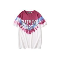 BAPE ผู้ชายและผู้หญิงแฟชั่นลำลองเสื้อยืดแขนสั้น