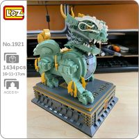 LOZ 1921 Animal World Kylin Unicorn Legend Tiger Lion Monster Statue Model Mini Blocks Bricks Building Toy for Children no Box