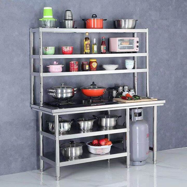 Kitchen 304 stainless steel shelf console floortoceiling gas tank