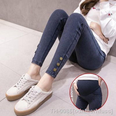 ✧❡ Calças de maternidade para mulheres grávidas jeans tamanhos grandes cintura ajustável jeans belly jean calças roupas outono