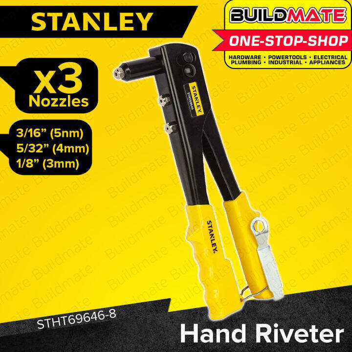 BUILDMATE Stanley Hand Riveter 3 Nozzles Fastener Gun Rivet Gun Durable