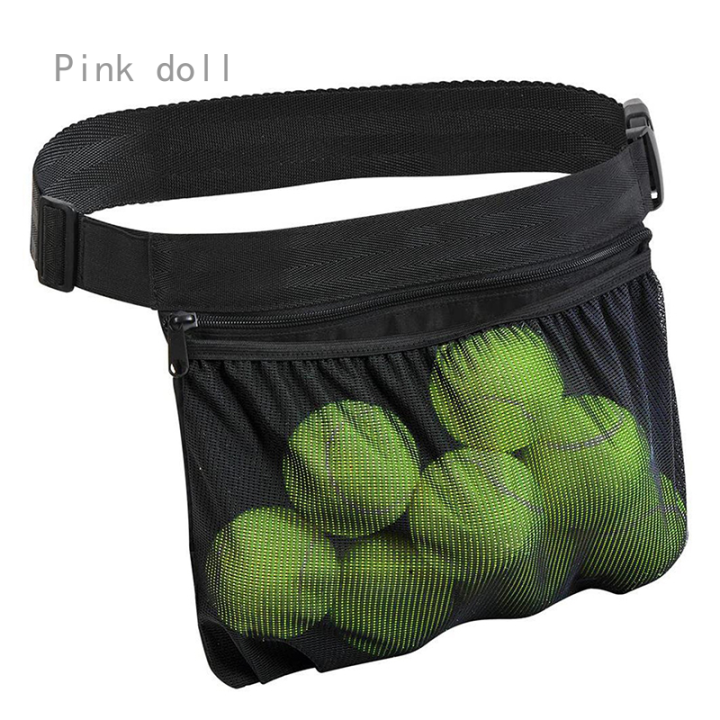 Pink Doll Tennis Ball Holder Waist Bag Pickleballs Ball Storage