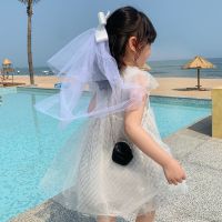 White bow veil hairpin girl Mori bride hair accessories cute children photo photo accessories白色蝴蝶结头纱发夹少女森系新娘发饰可爱儿童拍照写真饰品