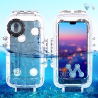 PULUZ PULUZ ขนาด40ม./130ฟุตเคสดำน้ำกันน้ำสำหรับ Huawei P20เคสสำหรับถ่ายรูปใต้น้ำถ่ายวิดีโอภาพถ่าย (สีดำ)