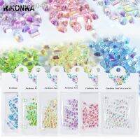 6 Bags Mini Crystal Nails Accessories Candy Colors Diamonds Jewelry Lovely AB Sugar Cube Parts Set For DIY Nail Art Decorations