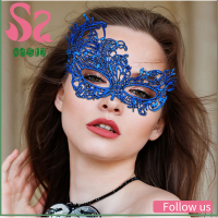 AD8T2 ผู้หญิง พื้นหลังที่สวม งานเต้นรำ ฮาโลวีน มาร์ดิกราส์ Party s ลูกไม้ Masquerade