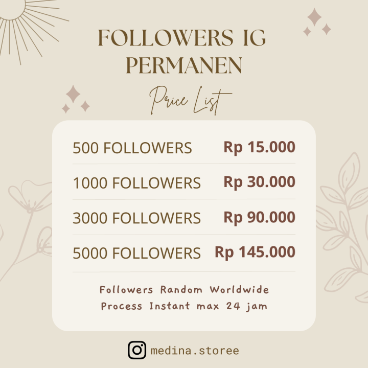 Penambah Followers IG dan Pengikut Permanen Process Instant Lazada
