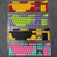 Pbt Oem Keycaps 61/87/104keys Custom RGB Player Backlit Double Shot Keycaps Gaming Accessories Ergonomic Teclado Pink/Black