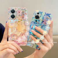 เคส Huawei Nova 11i Nova11Pro Nova Y71 Phone Case วินเทจพรีเมี่ยมบลูเรย์เคสโทรศัพท์ภาพดอกไม้ภาพสีน้ำมันพลอยเทียมบลูเรย์กรอบนุ่มพร้อมสร้อยข้อมือ2023