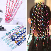 【CW】Kids Hair Styling Tools Girls Trendy Long ided Clip on Hair Headband Curling Wig Ties tail Holder Hairband Accessories