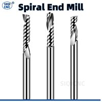 【CW】 Spiral End Mill 3.175/4/5/6/8mm Shank Single Flute Milling cutters 3D CNC Router Bit Engraving Cut for Acrylic Wood Aluminum