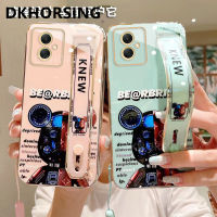 DKHORSING เคสโทรศัพท์ใหม่สำหรับ Samsung Galaxy A05 A05S M34 5G S23 FE ลายหมีน่ารักชุบปลอกอ่อน A05s ซัมซุงพร้อมที่ถือสายรัดข้อมือ + สายคล้องมือ