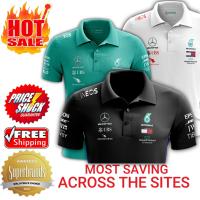 （You can contact customer service for customized clothing）Super Premium: F1 2023 Petronas AMG Mercedes Racing Team Mens Big Size Short Sleeve Casual Graphic Polo Collar Shirt(You can add names, logos, patterns, and more to your clothes)