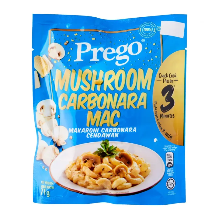 Prego Prego Quick Cook Mushroom Carbonara Mac 71G Instant Pasta (Laz Mama  Shop) | Lazada Singapore