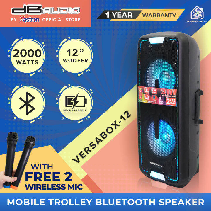 DB Audio by Astron VERSA12 Portable Mobile Trolley Bluetooth Speaker