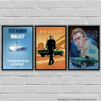 Sumanssa Premium Bullit Movie Vintage Wall Art Poster-พิมพ์ผ้าใบที่สมบูรณ์แบบสำหรับตกแต่งบ้าน