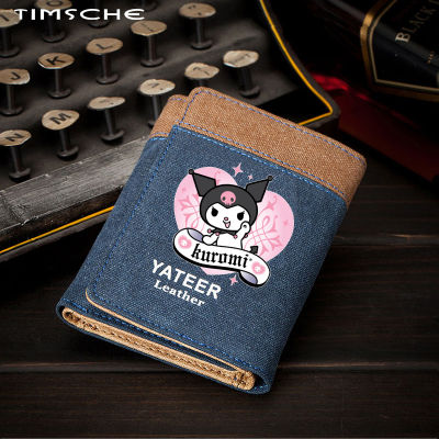 Kuromi Men Short Bifold/long Zipped Wallet Cute Student Change Card Holder Girls Wallet