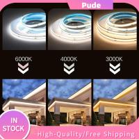 PUDE โคมไฟ320/12V ไฟเส้น LED 3000K/6000K กาวในตัว โคมไฟดีไอวาย การตกแต่งภายในตกแต่ง ความหนาแน่นสูง แถบไฟ cob สำหรับบ้าน