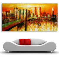Barocco Painting Oil Painting Modern The Manhattan Bridge Home Decoration on Canvas Abstract Painting Art Paintings