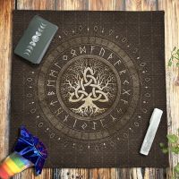 Tree Of Life With Triquetra Rune Tarot Tablecloth Celtic Knot Velvet Altar Cloth Pagan Witchcraft Oracle Card Pad Dropshipping