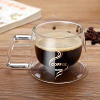 (Allen Cook)200มิลลิลิตรต่อต้านลวกล้างผนังสองสูง Borosilicate กาแฟถ้วยชาแก้วอาหารเช้าที่มีการจัดการ