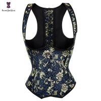 Underbust Corsets Top Brocode เซ็กซี่ Bustiers Gothic Slimming Corselet เสื้อกั๊ก Cupless Plus ขนาดสีฟ้าชุด Gowns