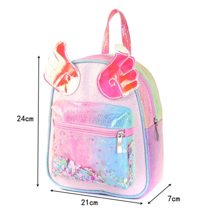 กระเป๋าเป้สะพายหลังสำหรับเด็ก-กระเป๋าเป้สะพายหลังสีชมพูน่ารักกันน้ำเดินทางประถมกระเป๋านักเรียน-tas-ransel-anak-perempuan-มีปีก