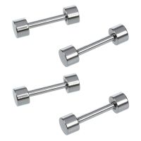 2 Pair of Mens Barbell Titanium Steel Ear Studs Earrings 3mm Silver Color