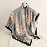 【CC】✱♛☼  2022 Twill Headscarf for Print 90x90cm Scarf Hijab Bandana Female Neckerchief Hand  Shawl Echarpe