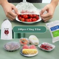 【CW】 100pcs Disposable Food Cover Preservation Elastic Plastic Wrap Warmer Organizer And Storage