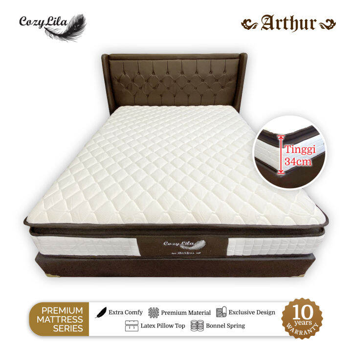 Mattress Arthur (Kasur Pillow Top Latex Spring) + HB Divan Lazada Indonesia