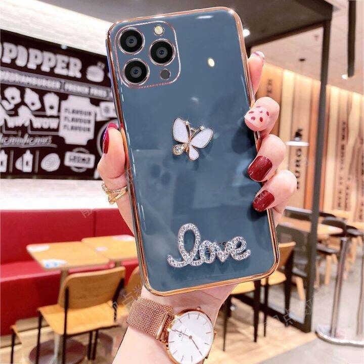 เคสโทรศัพท์สําหรับ-iphone-14-13-12-มือถือแบบนิ่ม-กันกระแทก-ลายผีเสื้อ-แวววาว-หรูหรา