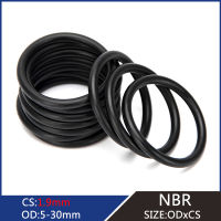 100pcs Outer Diameter 5-30mm Thickness 1.9mm Millimeter Black NBR Nitrile Rubber Round Sealing O-Ring Oring Gasket for Diverse Applications in Hardware Fasteners