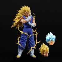 40ซม. SSJ3 Vegetto รูปดราก้อนบอลตุ๊กตาขยับแขนขาได้สองหัว PVC อะนิเมะเครื่องประดับแบบจำลองพระเยซูของขวัญของเล่น