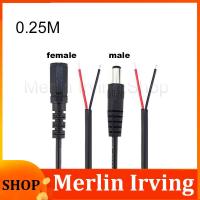 Merlin Irving Shop 0.25M DC male female Connector Wire Power supply cord cable 12V Extension for CCTV LED strip light Adapter 5.5*2.1mm cords