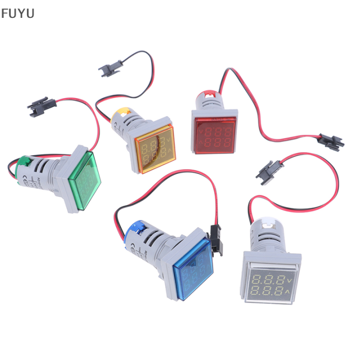 fuyu-digital-led-dual-display-voltmeter-meter-เครื่องวัดแรงดันไฟฟ้า-ac-60-500v-0-100a