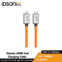 IDsonix สายเคเบิล USB C 240W Type C ไปยัง USB C 20Gbps USB3.2เร็วมาก4K 60HZ อะแดปเตอร์เสียงสำหรับ Samsung Xiaomi Huawei