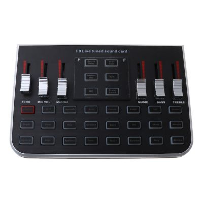 1 Set F8 Live Sound Card English Version 6 Modes Voice Mixer Microphone Webcast Entertainment Streamer for Phone PC