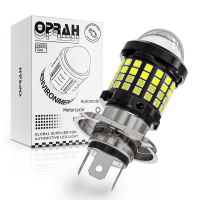 หลอดไฟมอเตอร์ไซค์ LED H4 H6 BA20D 60SMD 3030 &amp; 3570 CSP โปรเจคเตอร์เลนส์สูง/ต่ำไฟหน้ารถจักรยานยนต์สีขาวสีเหลือง12V