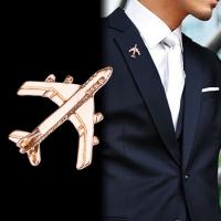 【YF】 Korean Fashion Metal Small Aircraft Brooch Pin Mens Shirt Collar Pins Badge Brooches for Jewelry Accessories