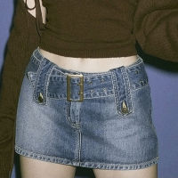 Womens Jeans Mini Skirts 2022 Low Waist Belt Blue Denim Skirt Woman woman skirts skirts a157