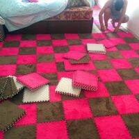 Bedroom car full shop room square puzzle plush thick bedside floor washable foam splicing mat-31