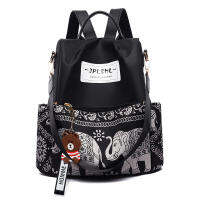 Exclusive For New 2021 Korean Style National Fashion Elephant Printed Casual Fashion Large Capacity Backpack