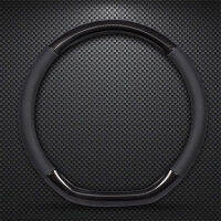 DERMAY D Shape O Shape Steering Wheel Cover Genuine leather Cow Skin + Carbon Fibre 38CM Car Wheel Cover Interior Accessories