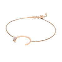 A.CEMI C Baguette Bracelet สร้อยข้อมือเงินแท้ ชุบทอง 18K โรสโกลว์